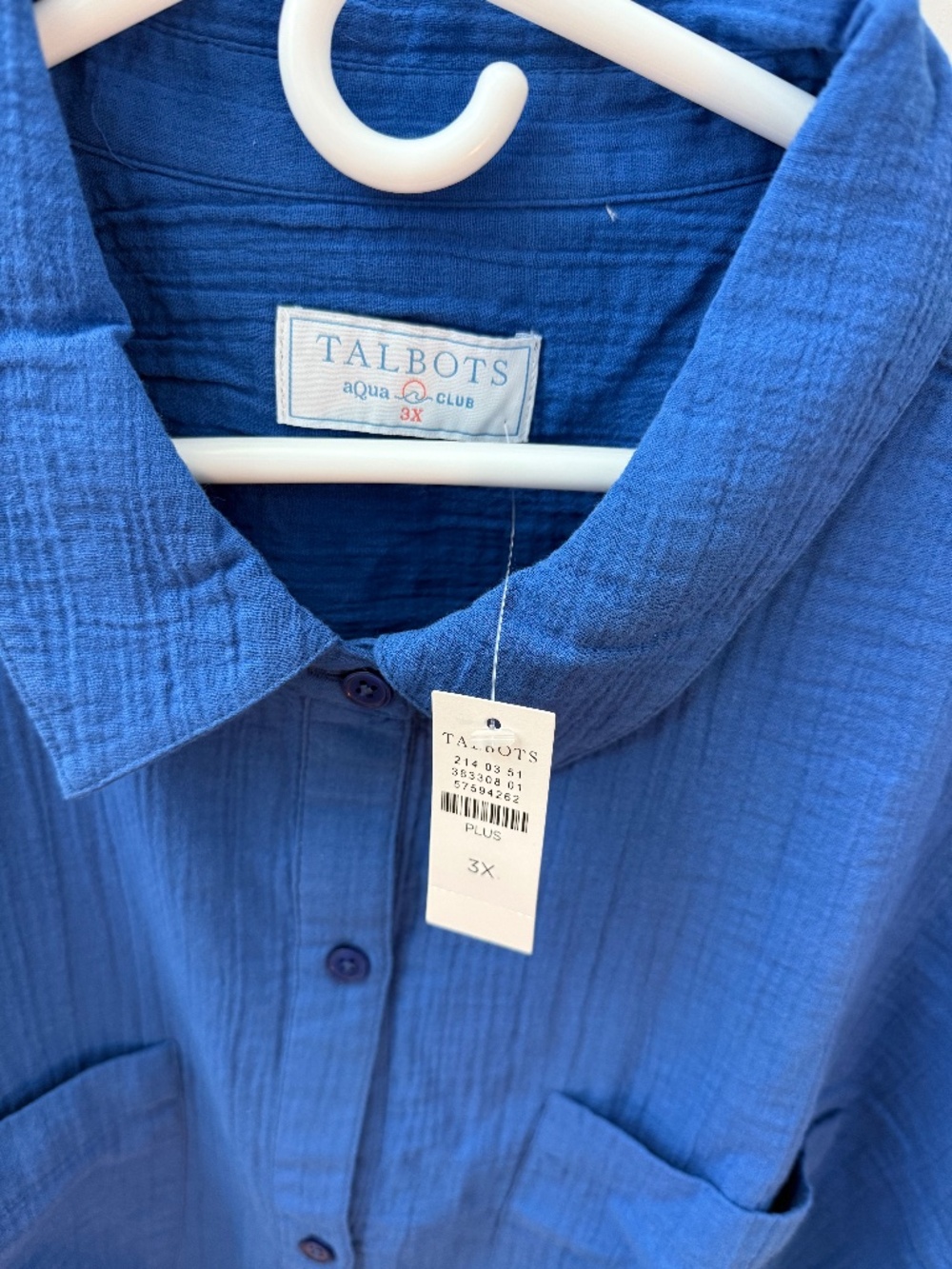 Talbots Aqua Club Gauze Shirt Cover-Up